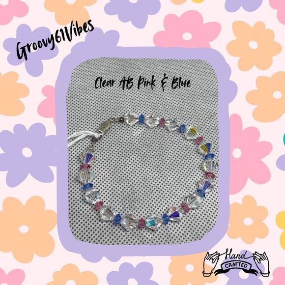 Crystal AB Baby Pastel - Handcrafted Austrian Beads Bracelet - Picture 1 of 5